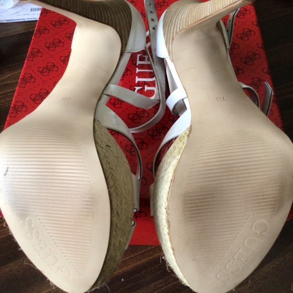NWT Guess White GWKENDRAL platform high heels 7M with box - Picture 8 of 9
